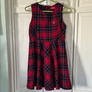 Vintage Hush Puppies Plaid Red Party Dress - Size Girls L